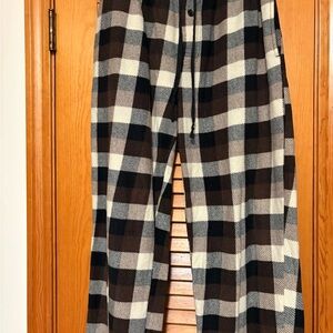 Faded Glory Men's Plaid Sweatpants in Brown and Black